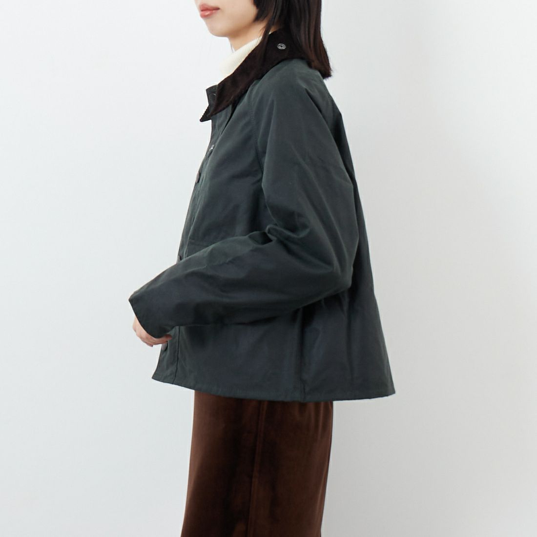 Barbour [バブアー] スペイ ワックスショートジャケット [MWX1212] SG51 &&モデル身長：162cm 着用サイズ：S&&