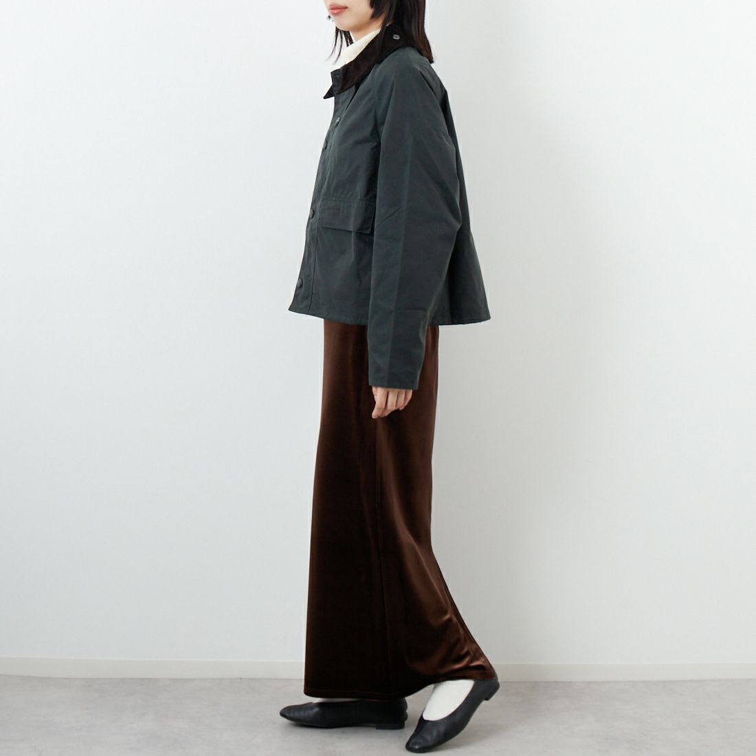 Barbour [バブアー] スペイ ワックスショートジャケット [MWX1212] SG51 &&モデル身長：162cm 着用サイズ：S&&