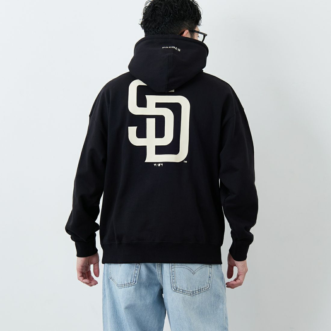 Fanatics [ファナティクス] 別注 MLBロゴ バックプリント スウェットパーカー [ML0625FW0006-JF] BLACK SD