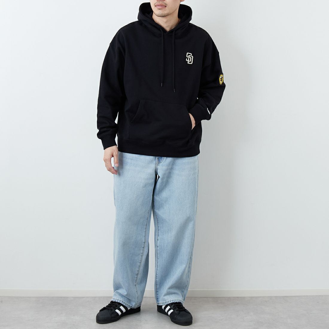 Fanatics [ファナティクス] 別注 MLBロゴ バックプリント スウェットパーカー [ML0625FW0006-JF] BLACK SD