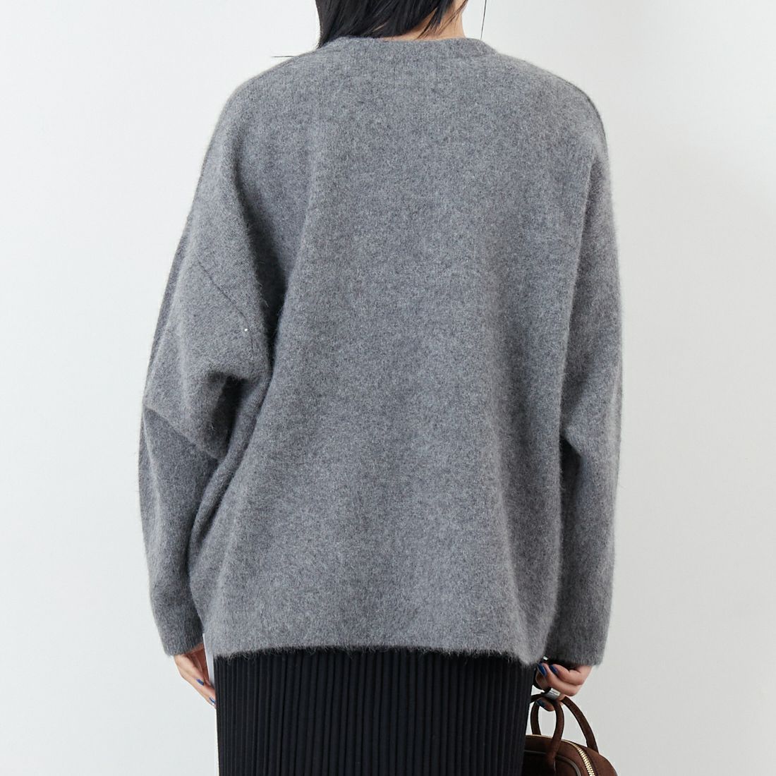 MICA&DEAL [マイカアンドディール] ラクーンデュアルカーディガン [0125308249] GRAY &&モデル身長：167cm 着用サイズ：F&&