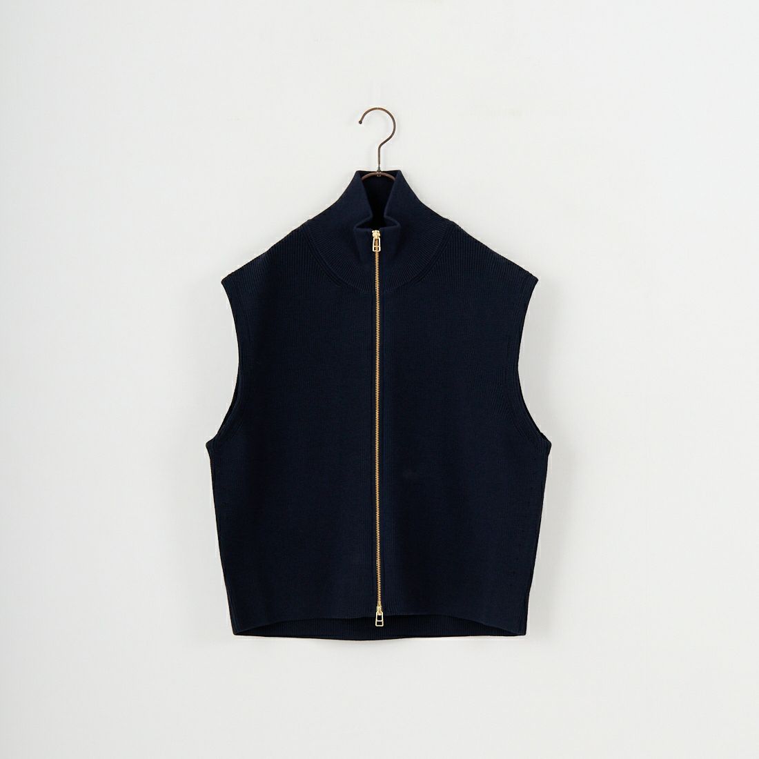 MICA&DEAL [マイカアンドディール] ジップアップ畦ニットベスト [0125308248] D/NAVY