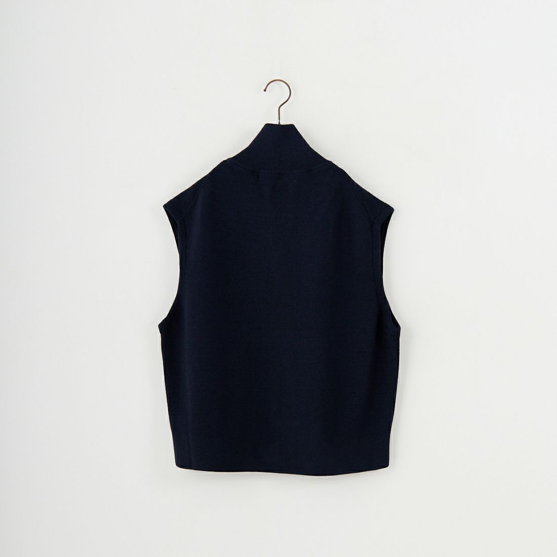 MICA&DEAL [マイカアンドディール] ジップアップ畦ニットベスト [0125308248] D/NAVY