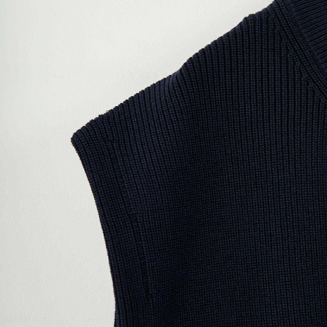 MICA&DEAL [マイカアンドディール] ジップアップ畦ニットベスト [0125308248] D/NAVY