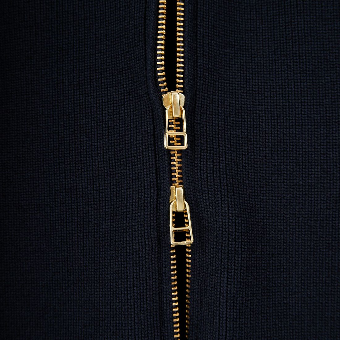 MICA&DEAL [マイカアンドディール] ジップアップ畦ニットベスト [0125308248] D/NAVY