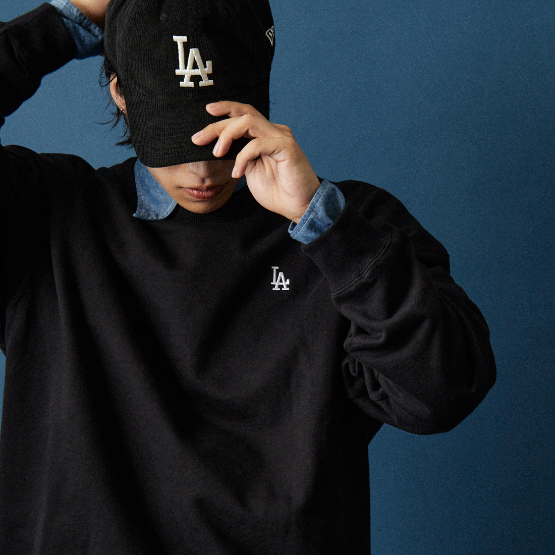 Fanatics [ファナティクス] 別注 MLBロゴ バックプリントスウェット [ML0525FW0004-JF] BLACK LA