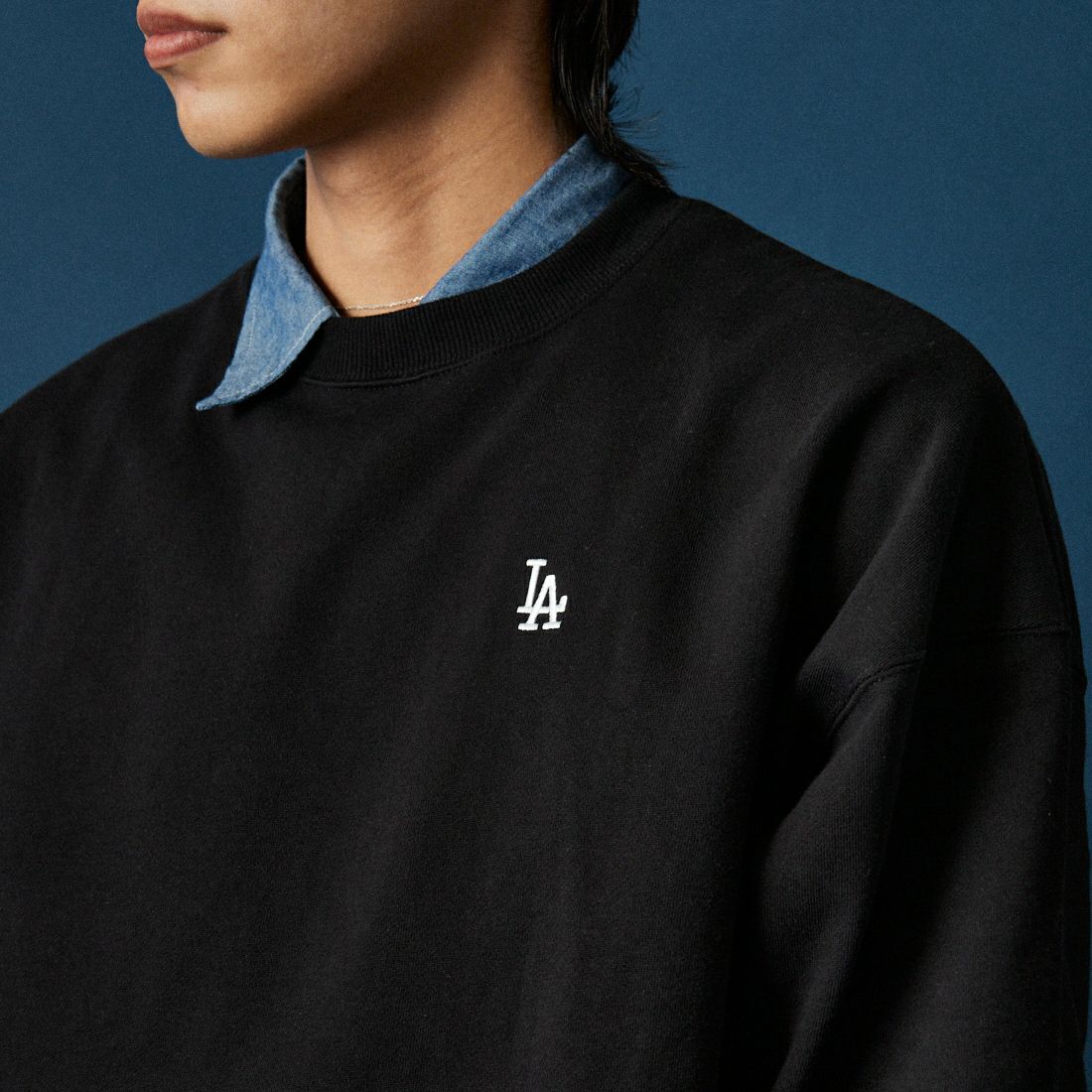 Fanatics [ファナティクス] 別注 MLBロゴ バックプリントスウェット [ML0525FW0004-JF] BLACK LA