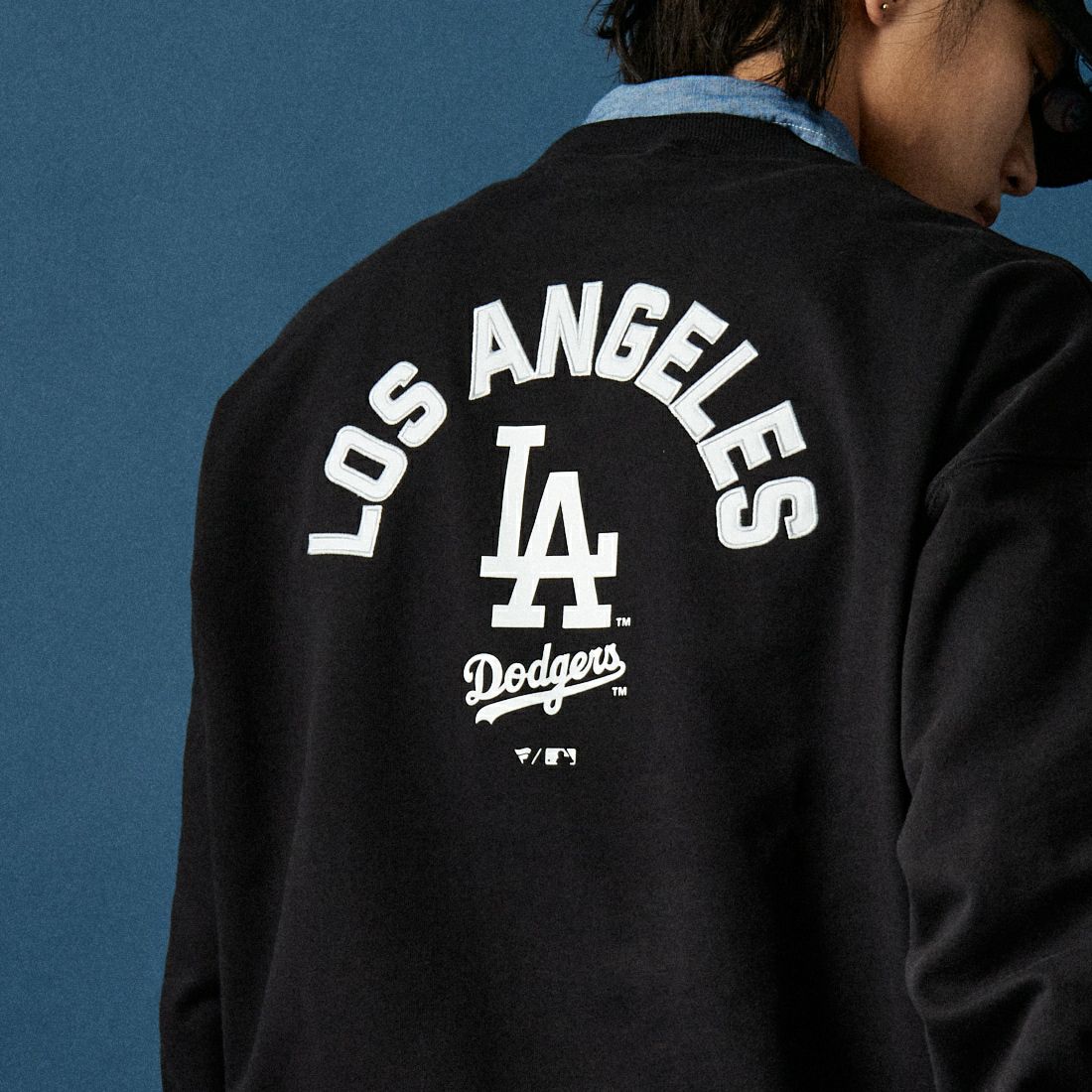 Fanatics [ファナティクス] 別注 MLBロゴ バックプリントスウェット [ML0525FW0004-JF] BLACK LA