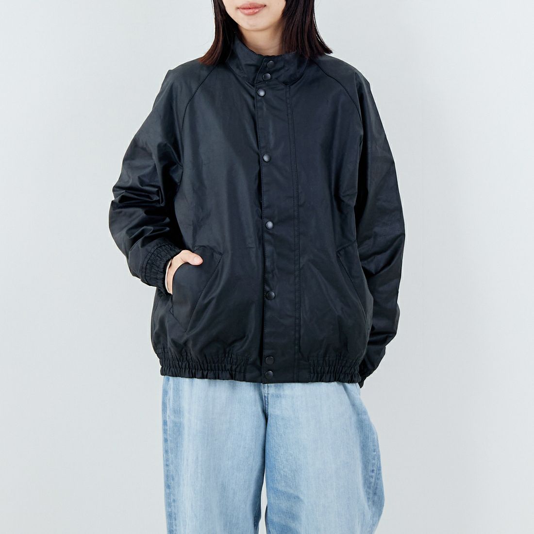 Barbour [バブアー] トランスポート スタンドカラーワックスブルゾン [MWX2497] BK11 &&モデル身長：162cm 着用サイズ：36&&