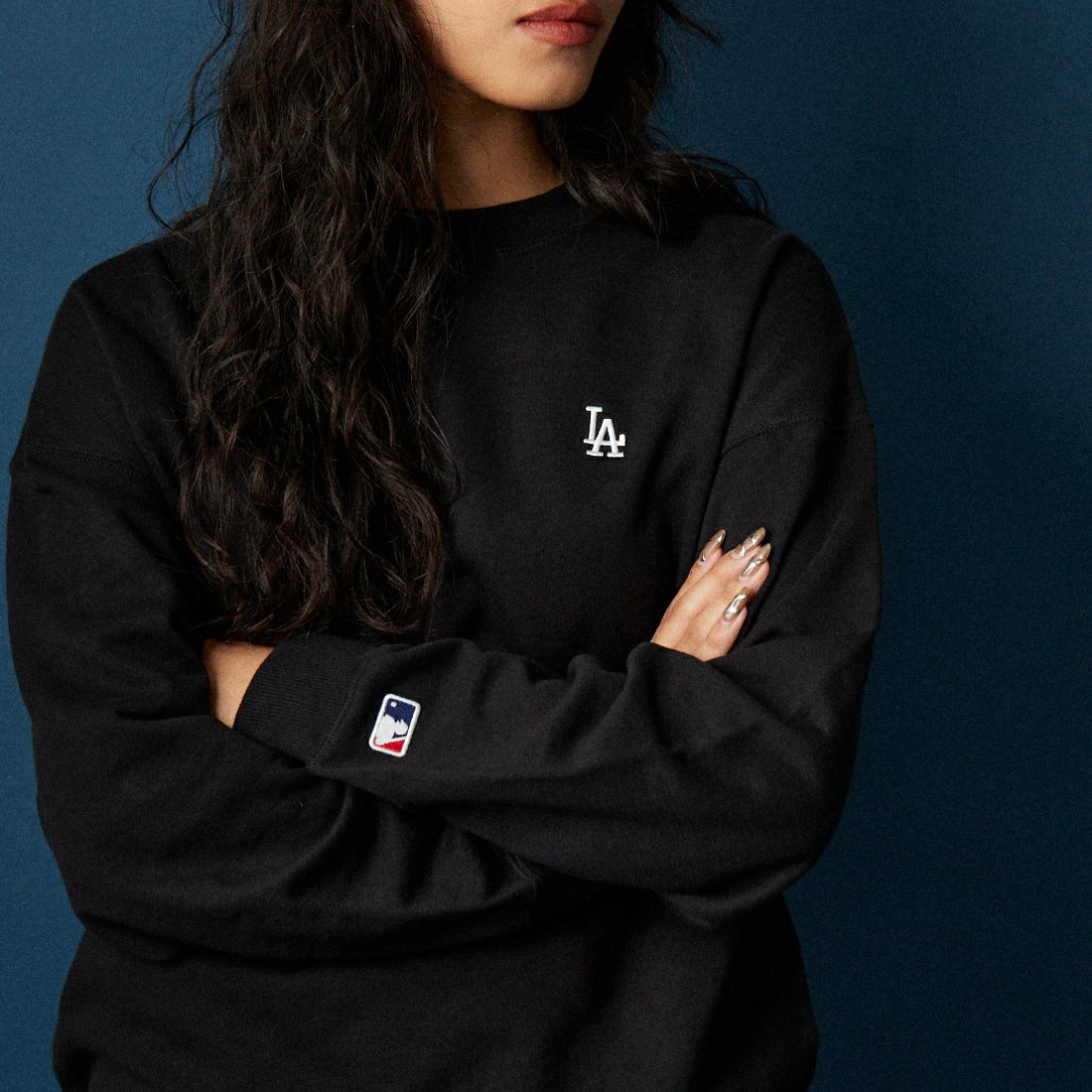 Fanatics [ファナティクス] 別注 MLBロゴ バックプリントスウェット [ML0525FW0004-JF] BLACK LA