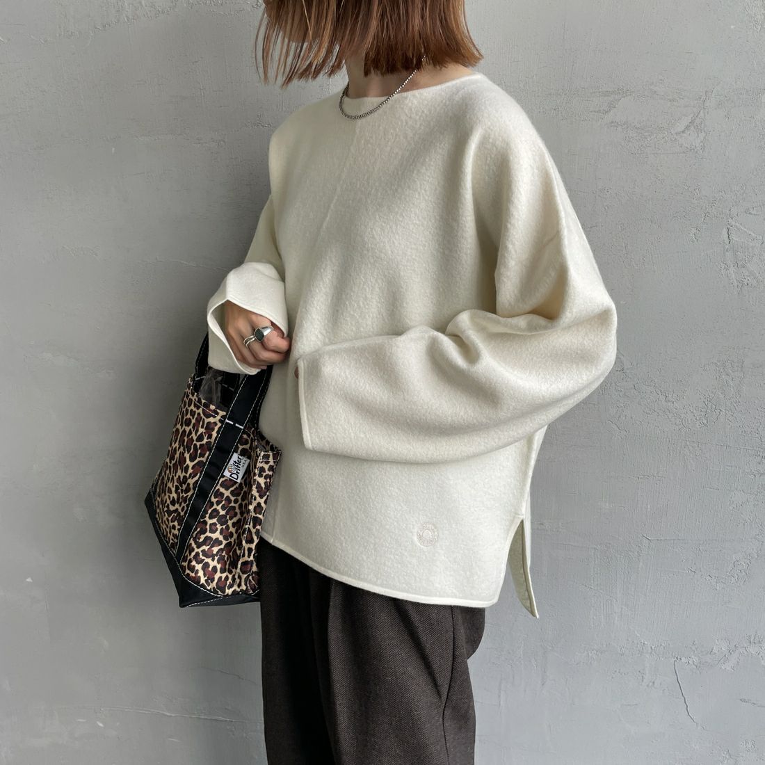 ORCIVAL [オーシバル] ウールプルオーバー [OR-D0128KKW] IVORY &&モデル身長：158cm 着用サイズ：1&&