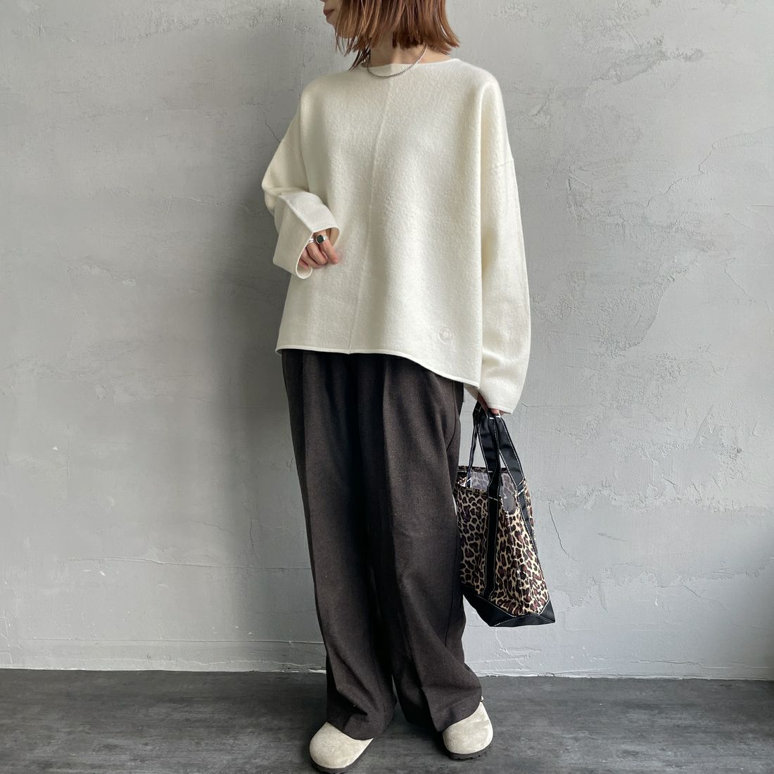 ORCIVAL [オーシバル] ウールプルオーバー [OR-D0128KKW] IVORY &&モデル身長：158cm 着用サイズ：1&&