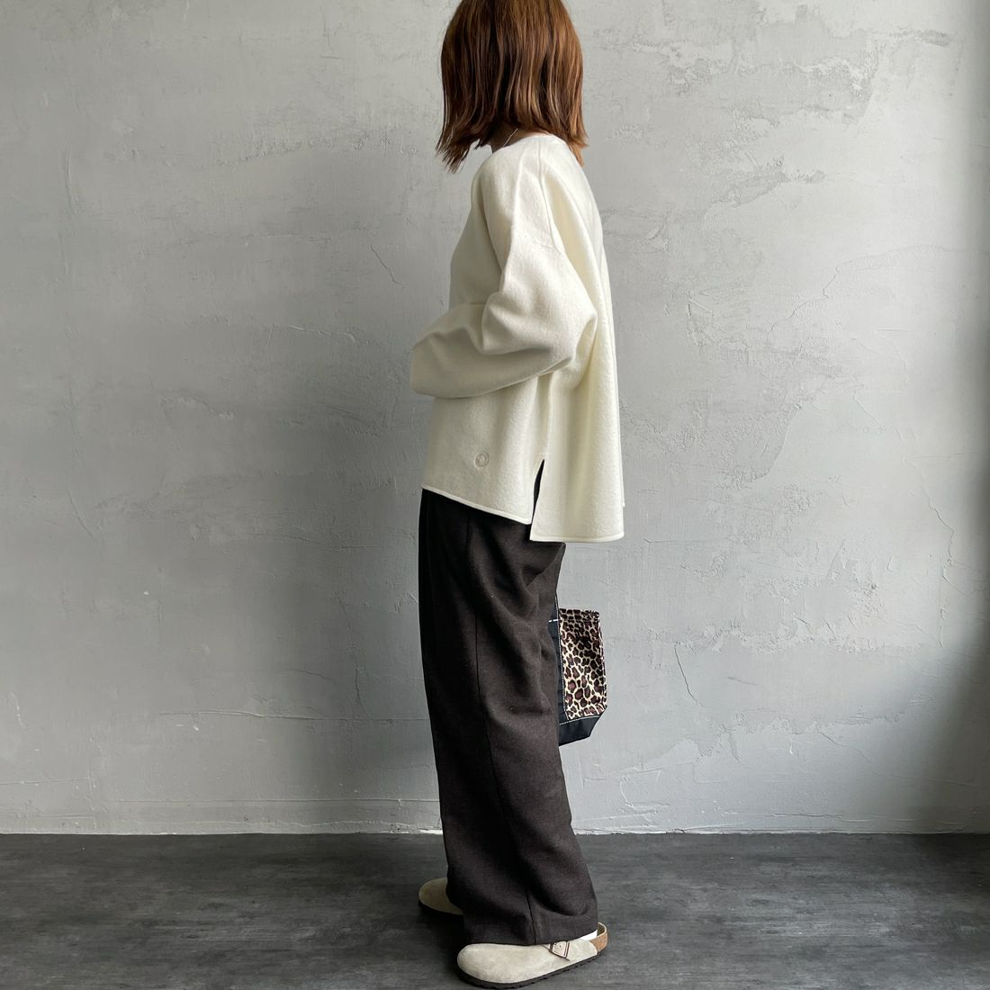 ORCIVAL [オーシバル] ウールプルオーバー [OR-D0128KKW] IVORY &&モデル身長：158cm 着用サイズ：1&&