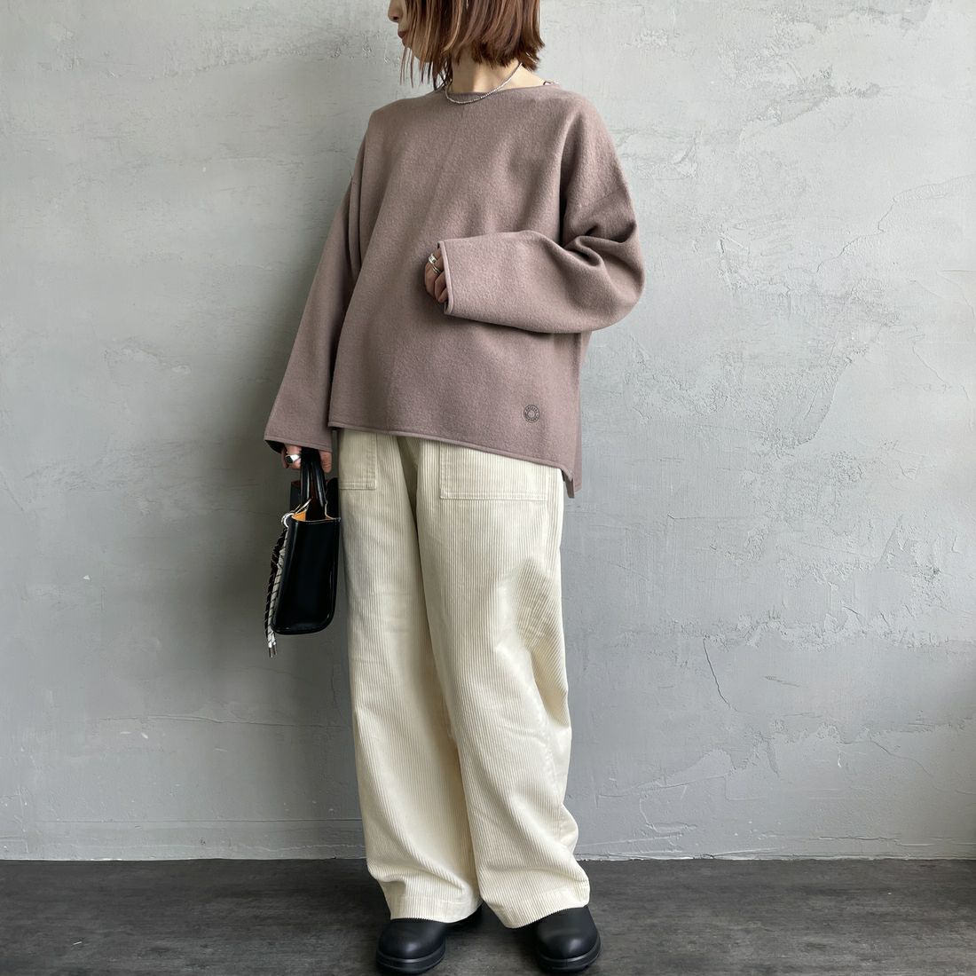 ORCIVAL [オーシバル] ウールプルオーバー [OR-D0128KKW] TAUPE &&モデル身長：158cm 着用サイズ：1&&