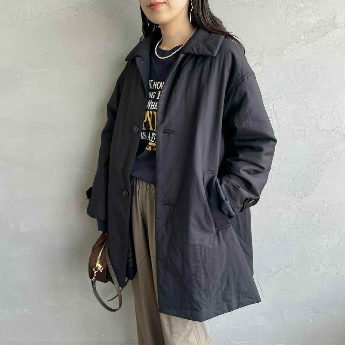 le glazik [ルグラジック] ショートコート [LG-A0753TII] BLACK &&モデル身長：160cm 着用サイズ：36&&