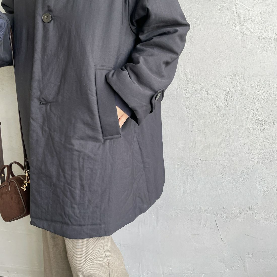 le glazik [ルグラジック] ショートコート [LG-A0753TII] BLACK &&モデル身長：160cm 着用サイズ：36&&