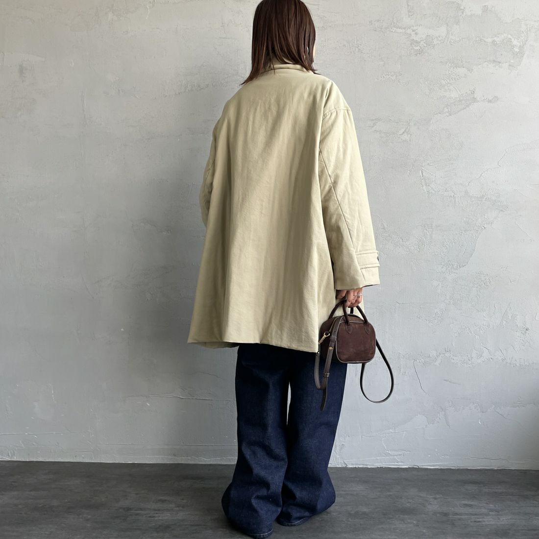 le glazik [ルグラジック] ショートコート [LG-A0753TII] BEIGE &&モデル身長：160cm 着用サイズ：36&&