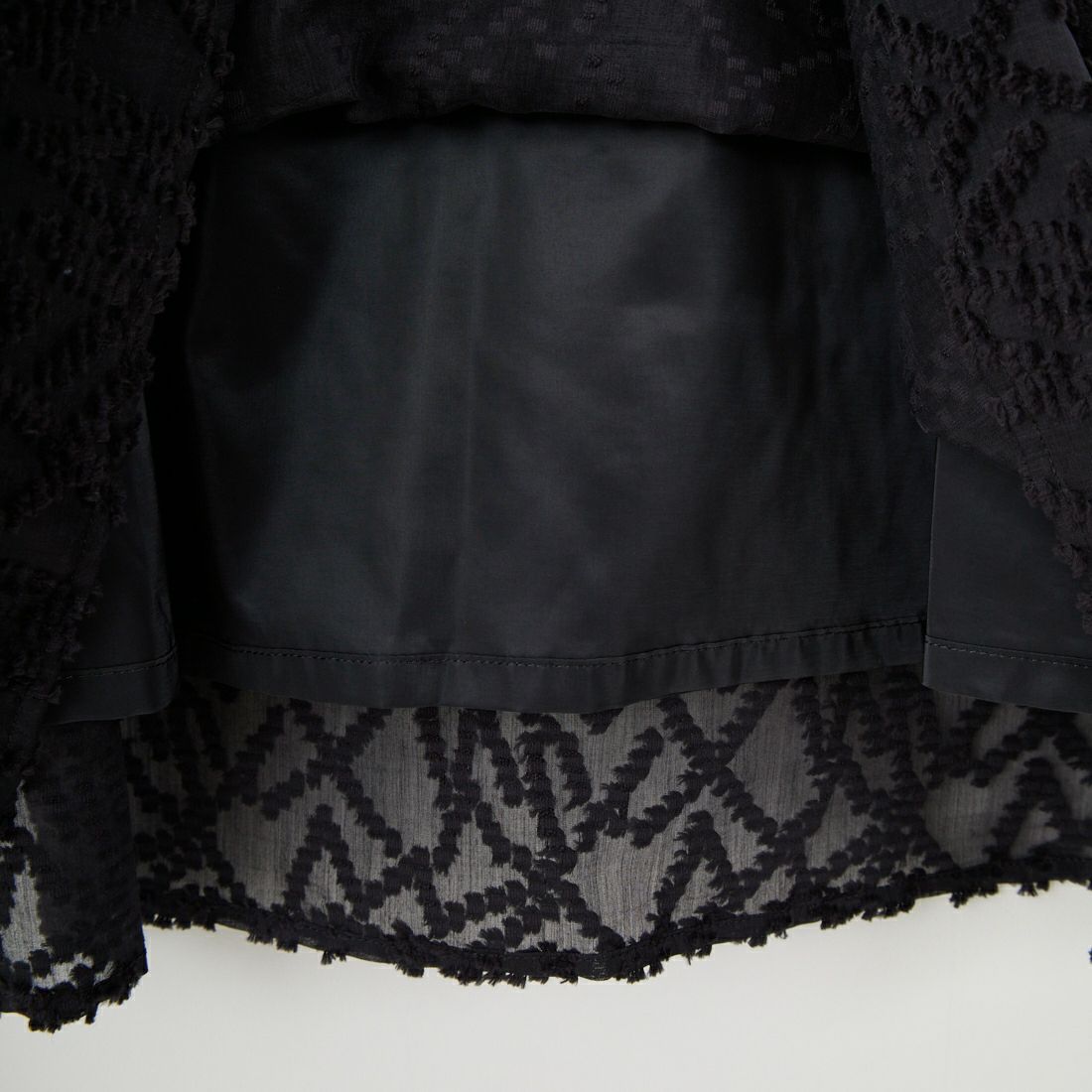 STELLA CIFFON [ステラシフォン] シアーカットジャガードスカート [ST3-26201B] 80 BLACK