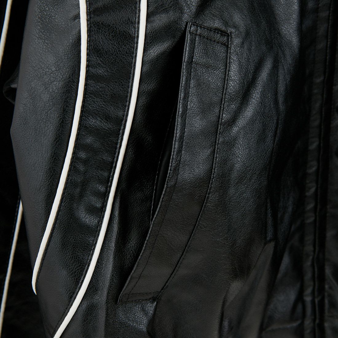 HONDA × JEANSFACTORY [ホンダ × ジーンズファクトリー] フェイクレザーレーシングジャケット [JFC-254-085] BLACK