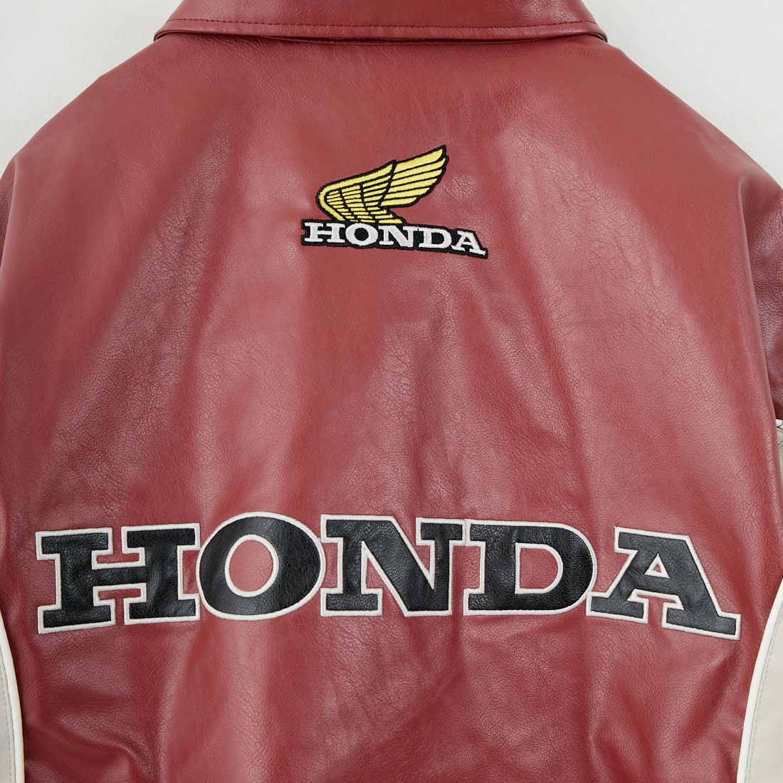 HONDA × JEANSFACTORY [ホンダ × ジーンズファクトリー] フェイクレザーレーシングジャケット [JFC-254-085] RED