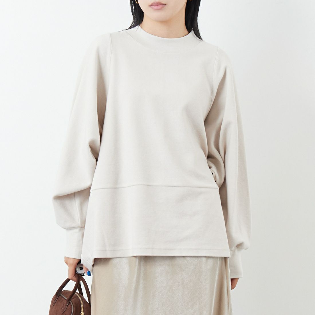 STELLA CIFFON [ステラシフォン] オーガニックコットンパイルトップス [ST3-26504] 60 BEIGE &&モデル身長：167cm 着用サイズ：36&&