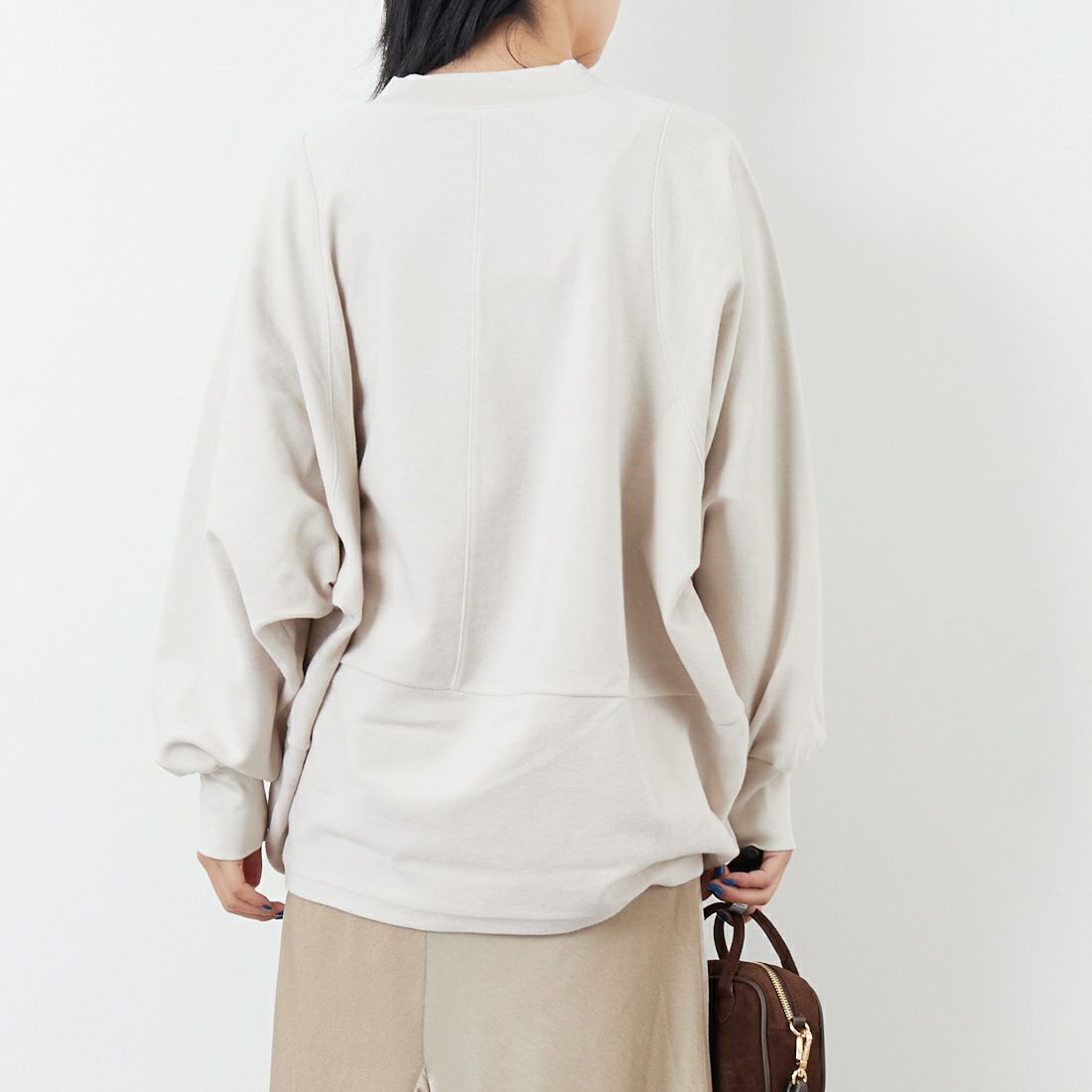 STELLA CIFFON [ステラシフォン] オーガニックコットンパイルトップス [ST3-26504] 60 BEIGE &&モデル身長：167cm 着用サイズ：36&&