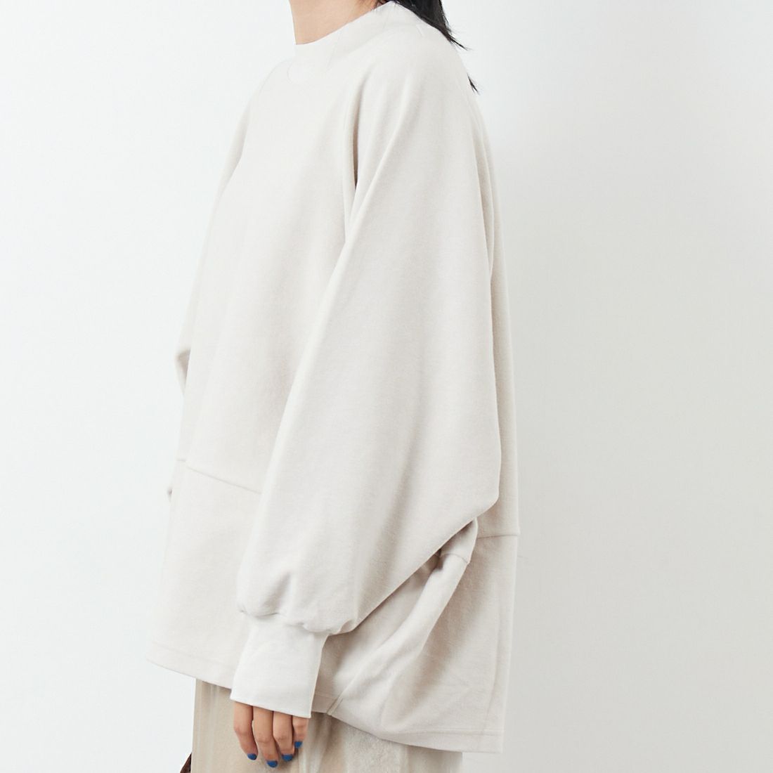 STELLA CIFFON [ステラシフォン] オーガニックコットンパイルトップス [ST3-26504] 60 BEIGE &&モデル身長：167cm 着用サイズ：36&&