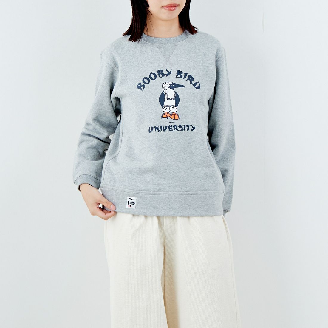 CHUMS [チャムス] ブービーバード ユニバーシティクルートップ [CH10-1505] G005 H.GRY &&モデル身長：162cm 着用サイズ：WM&&