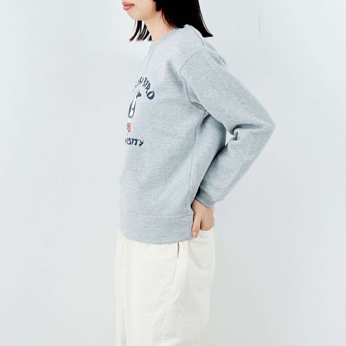 CHUMS [チャムス] ブービーバード ユニバーシティクルートップ [CH10-1505] G005 H.GRY &&モデル身長：162cm 着用サイズ：WM&&