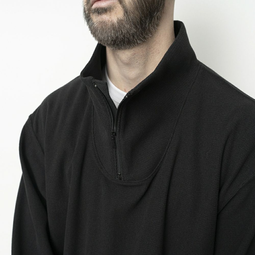 STILL BY HAND [スティルバイハンド] ハイネックジップアップジャンパー [CS09253] BLACK