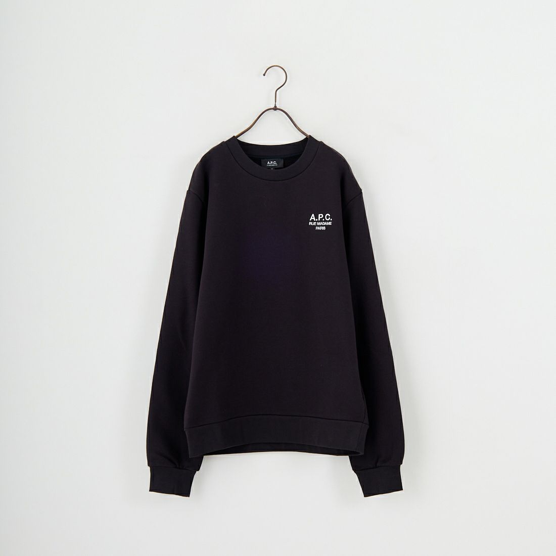A.P.C. [アー・ペー・セー] APCロゴ刺繍 スウェットシャツ [STANDARD-RUE-MADAME] 99 NOIR