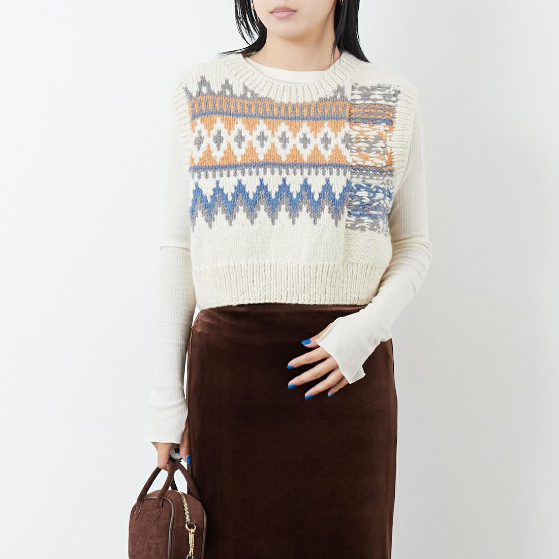 ﾎﾜｲﾄ/ﾌﾞﾙｰ&&モデル身長：167cm 着用サイズ：F&&