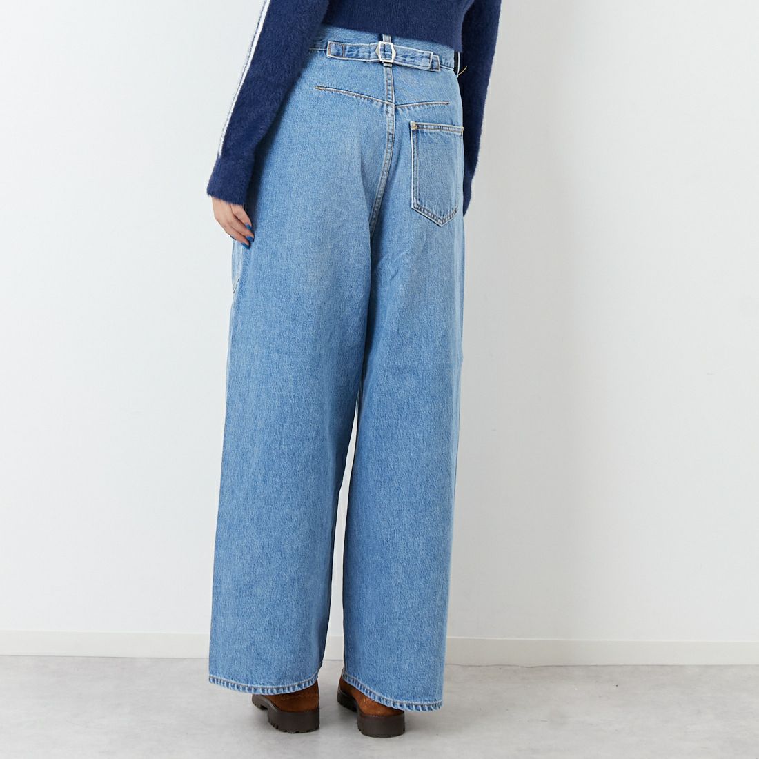 null. [ヌル] フロントバックデニムパンツ [153WFP254010] BLU &&モデル身長：167cm 着用サイズ：36&&