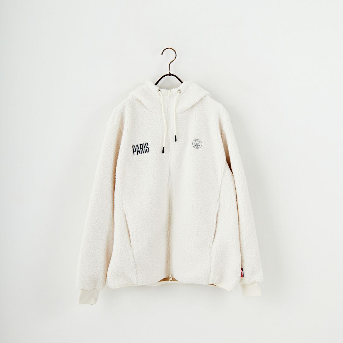 PARIS SAINT-GERMAN [パリ・サンジェルマン] PSG ロゴ刺繍ボアフーディ [PS2325FW0001] BEIGE