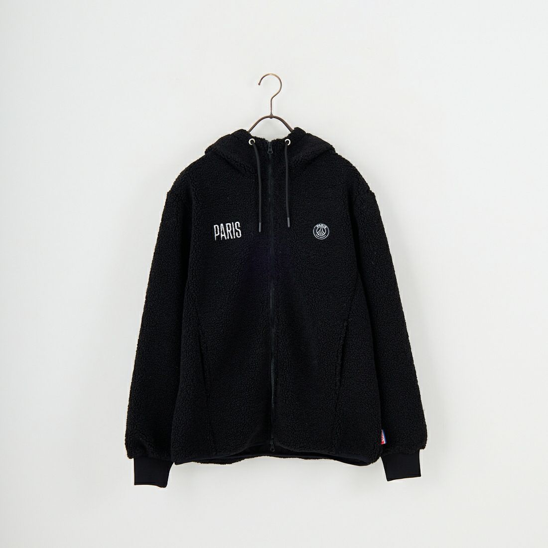 PARIS SAINT-GERMAN [パリ・サンジェルマン] PSG ロゴ刺繍ボアフーディ [PS2325FW0001] BLACK