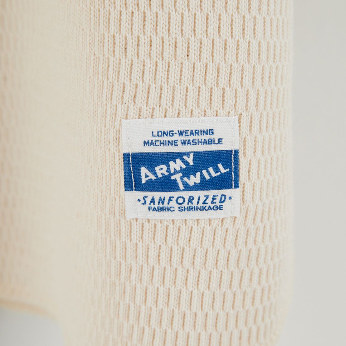 ARMY TWILL SANFORIZED [アーミーツイル サンフォライズド] ハニカムヘンリーネックTシャツ [AM-2553007] ECRU