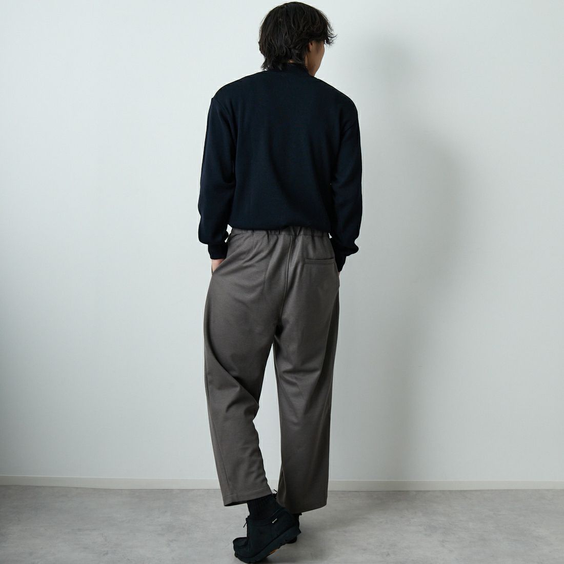 Noir Fabrik [ヌワールファブリック] ミラノリブモックネックニット [NF-254-069] BLACK &&モデル身長：179cm 着用サイズ：M&&