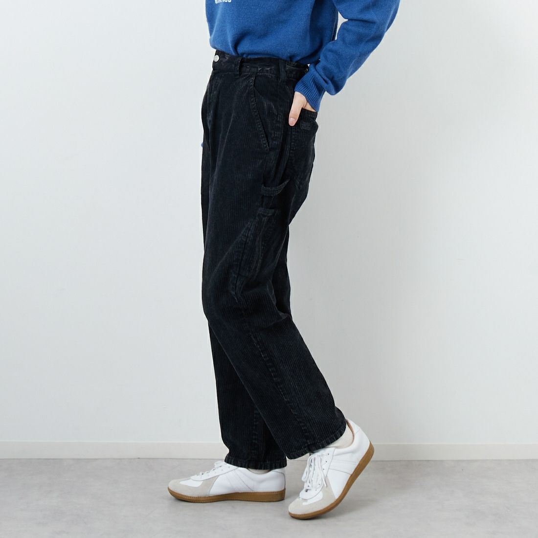 SMITH'S [スミス] LES HALLES コーデュロイペインターパンツ [5475-1070] 49 NOIR &&モデル身長：162cm 着用サイズ：S&&