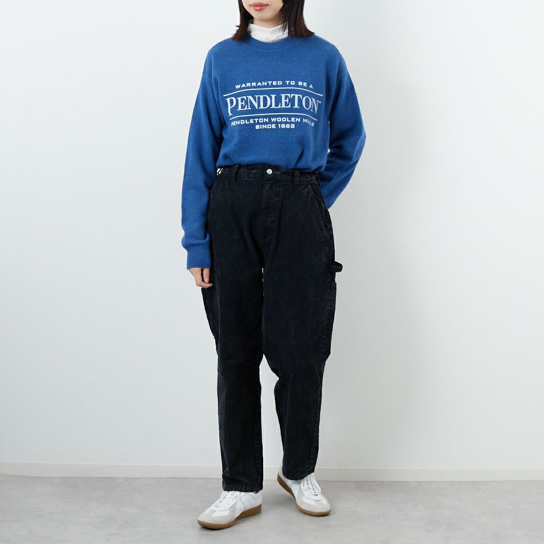 SMITH'S [スミス] LES HALLES コーデュロイペインターパンツ [5475-1070] 49 NOIR &&モデル身長：162cm 着用サイズ：S&&