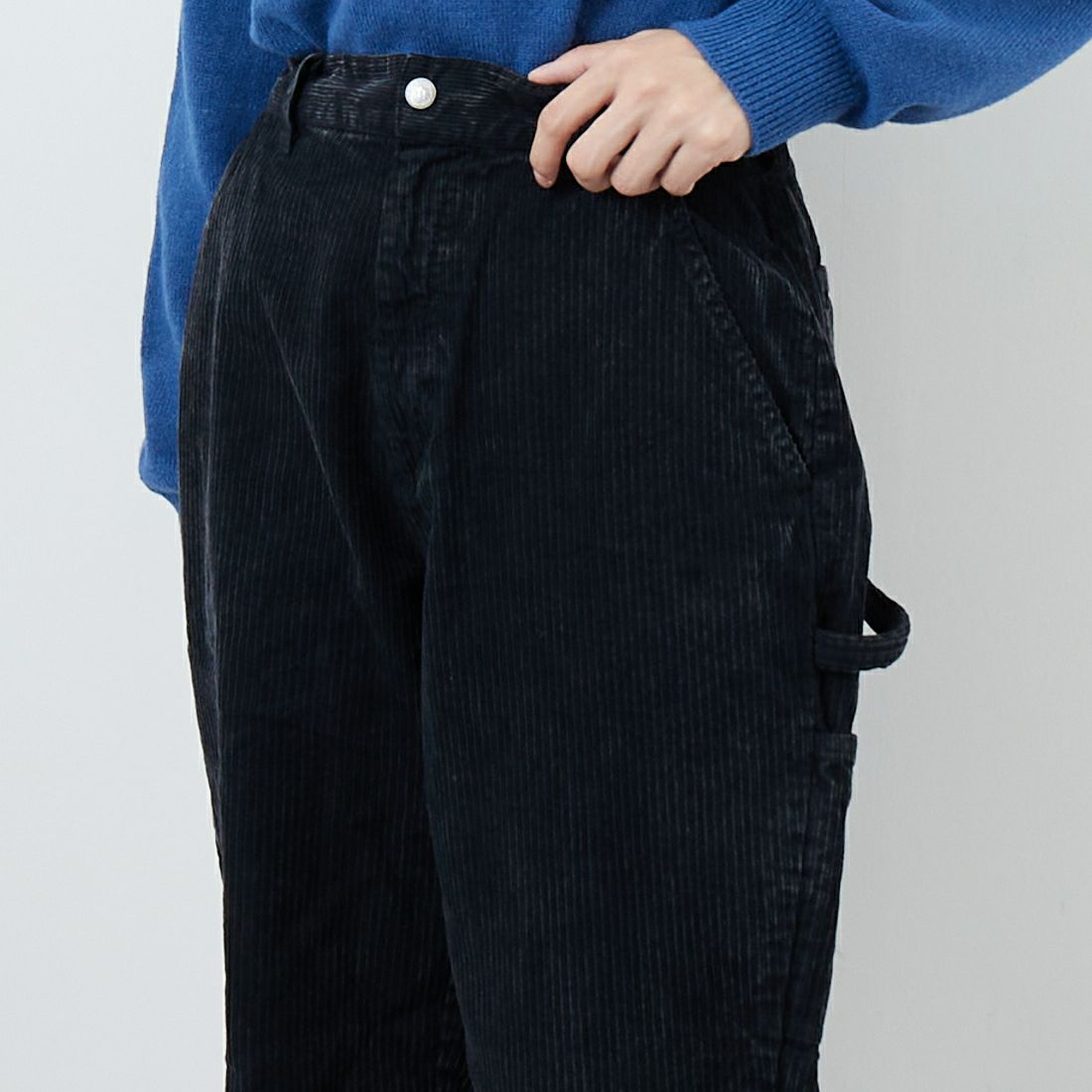 SMITH'S [スミス] LES HALLES コーデュロイペインターパンツ [5475-1070] 49 NOIR &&モデル身長：162cm 着用サイズ：S&&