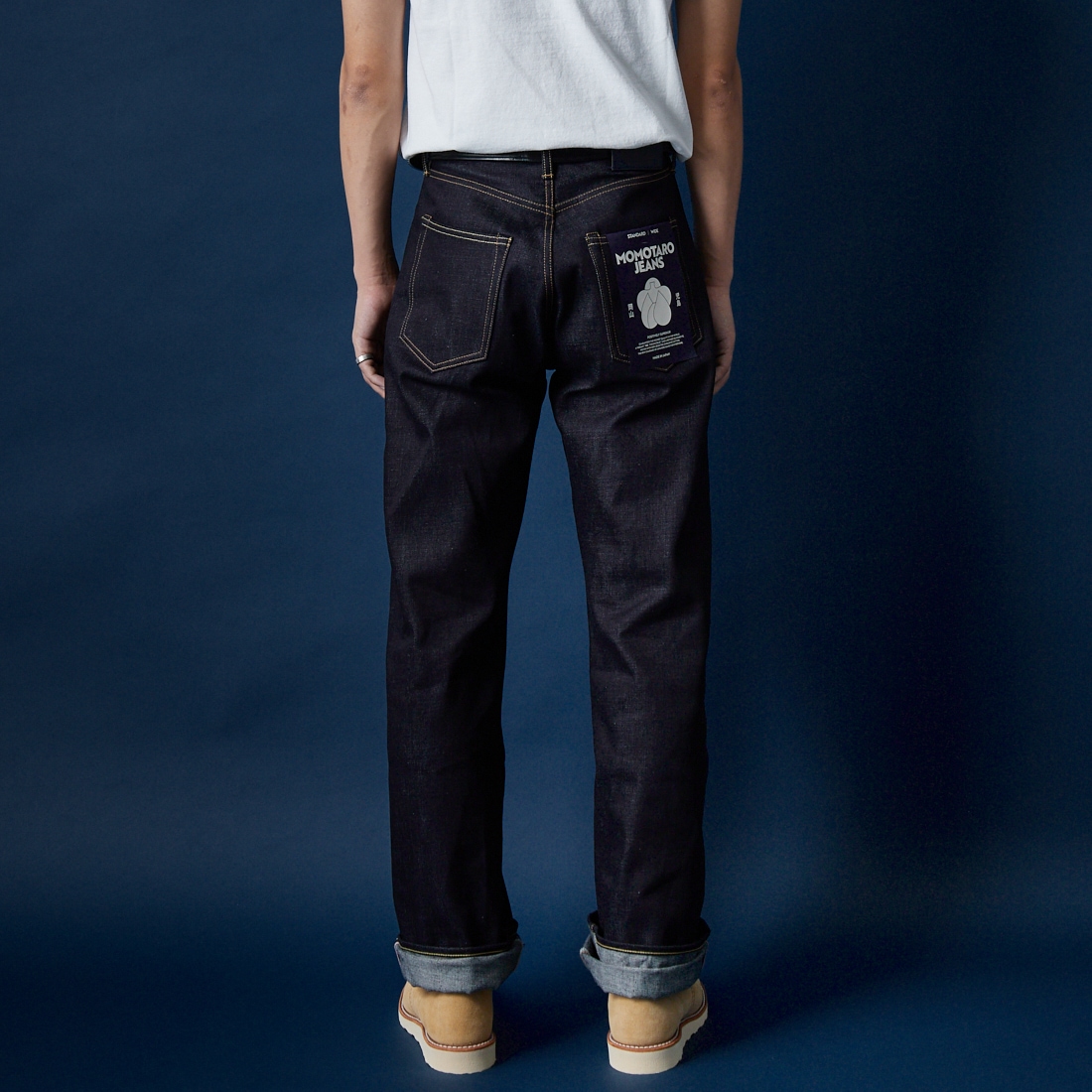 MOMOTARO JEANS [モモタロウ ジーンズ] スタンダード ワイド 14.7oz ジップフライ [MMJZ0400] INDIGO &&モデル身長：179cm 着用サイズ：28&&