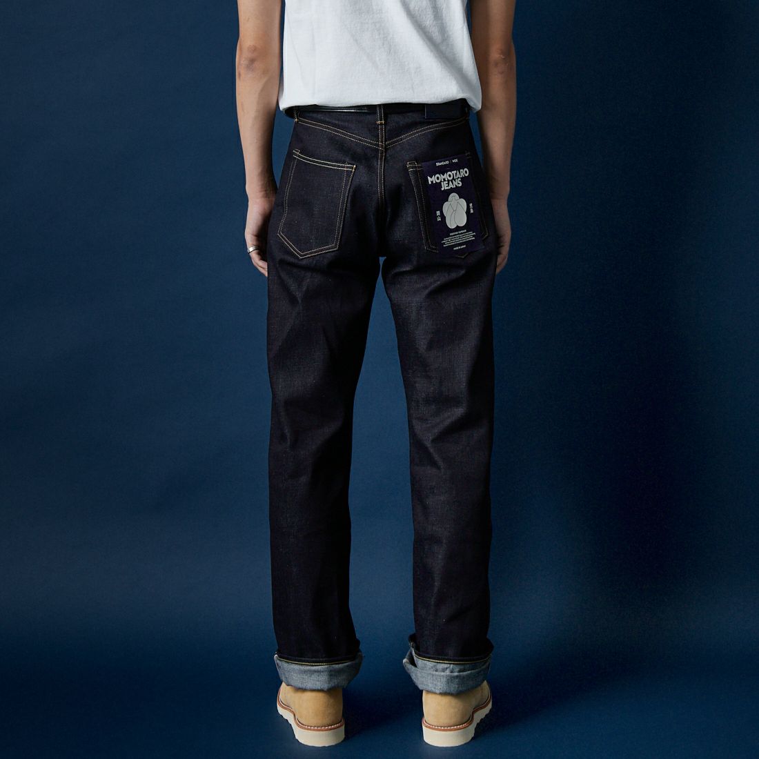 MOMOTARO JEANS [モモタロウ ジーンズ] スタンダード ワイド 14.7oz ジップフライ [MMJZ0400] INDIGO &&モデル身長：179cm 着用サイズ：28&&