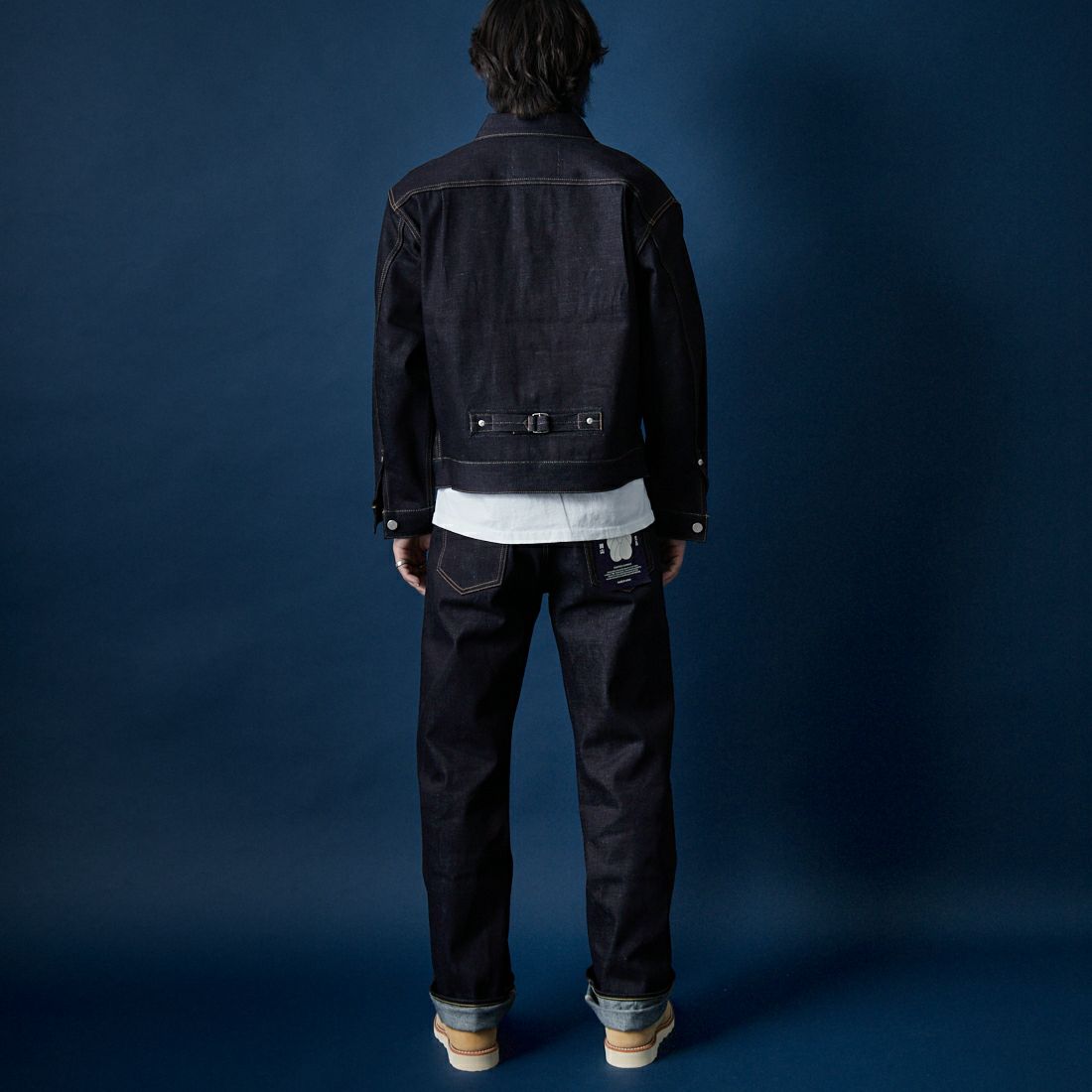 MOMOTARO JEANS [モモタロウ ジーンズ] スタンダード ワイド 14.7oz ジップフライ [MMJZ0400] INDIGO &&モデル身長：179cm 着用サイズ：28&&