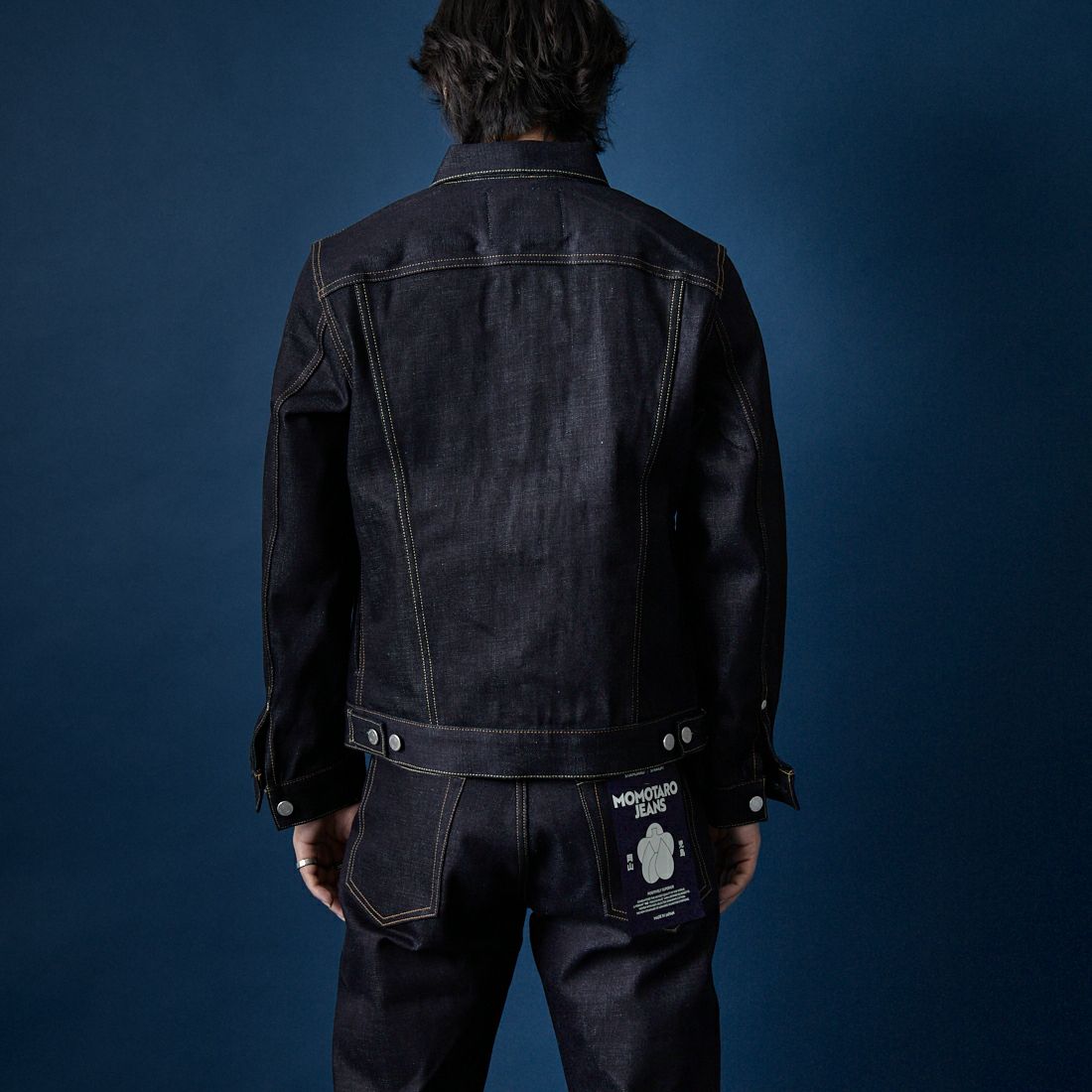MOMOTARO JEANS [モモタロウ ジーンズ] スタンダード デニムジャケット 14.7oz [MMGJ0003] INDIGO&&モデル身長：179cm 着用サイズ：M&&