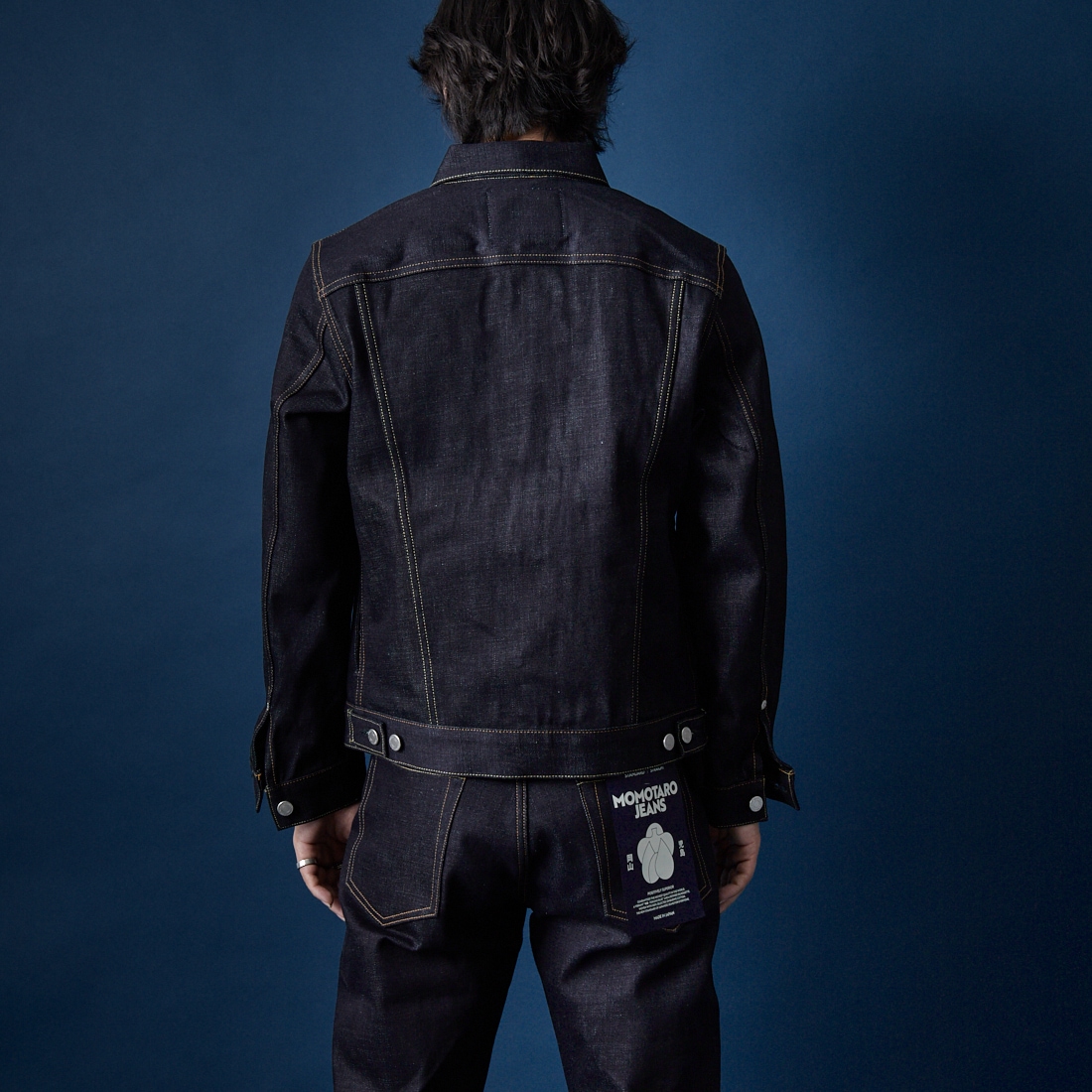 MOMOTARO JEANS [モモタロウ ジーンズ] スタンダード デニムジャケット 14.7oz [MMGJ0003] INDIGO&&モデル身長：179cm 着用サイズ：M&&