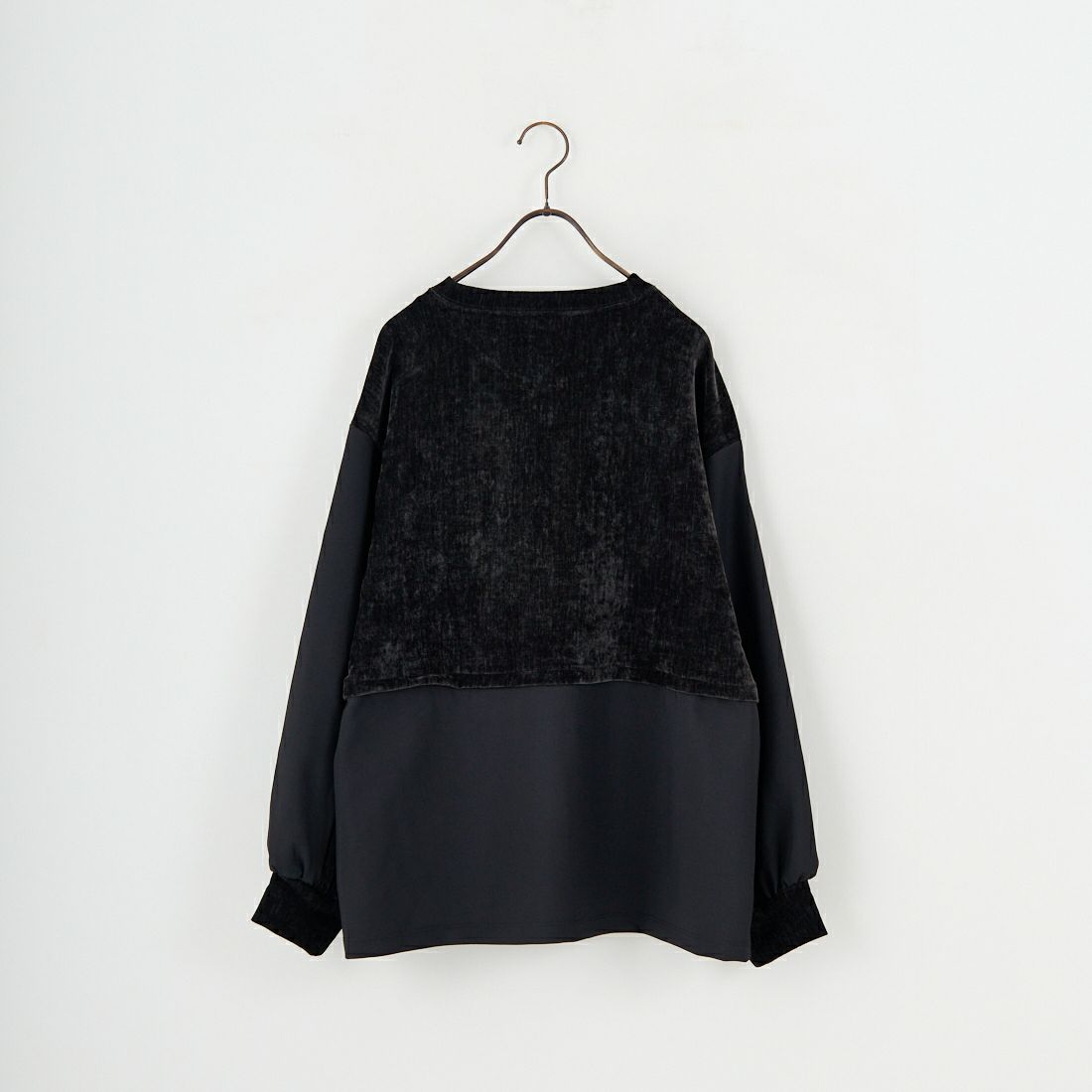 Maison de L'allure [メゾン ドゥ ラリュール] 布帛ドッキングドロストプルオーバー [M25132010] 09 BLACK