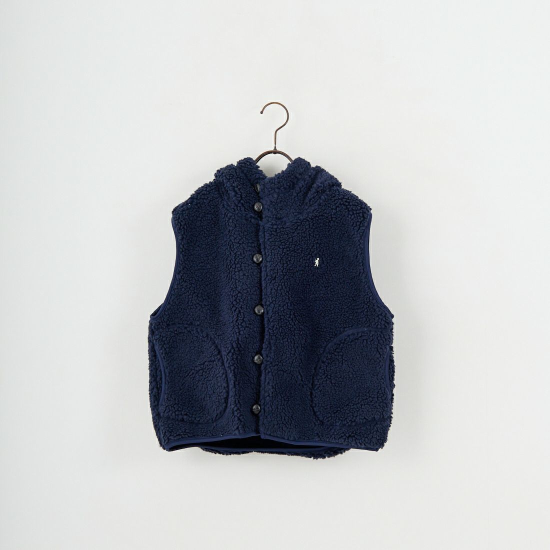 Gymphlex [ジムフレックス] ボアフーデッドショートベスト [GY-A0726BOA] NAVY