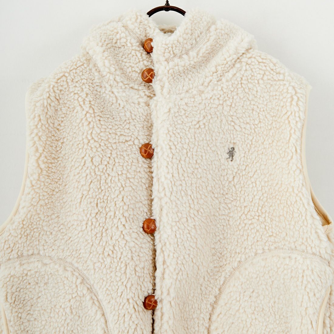 Gymphlex [ジムフレックス] ボアフーデッドショートベスト [GY-A0726BOA] OYSTER WHT