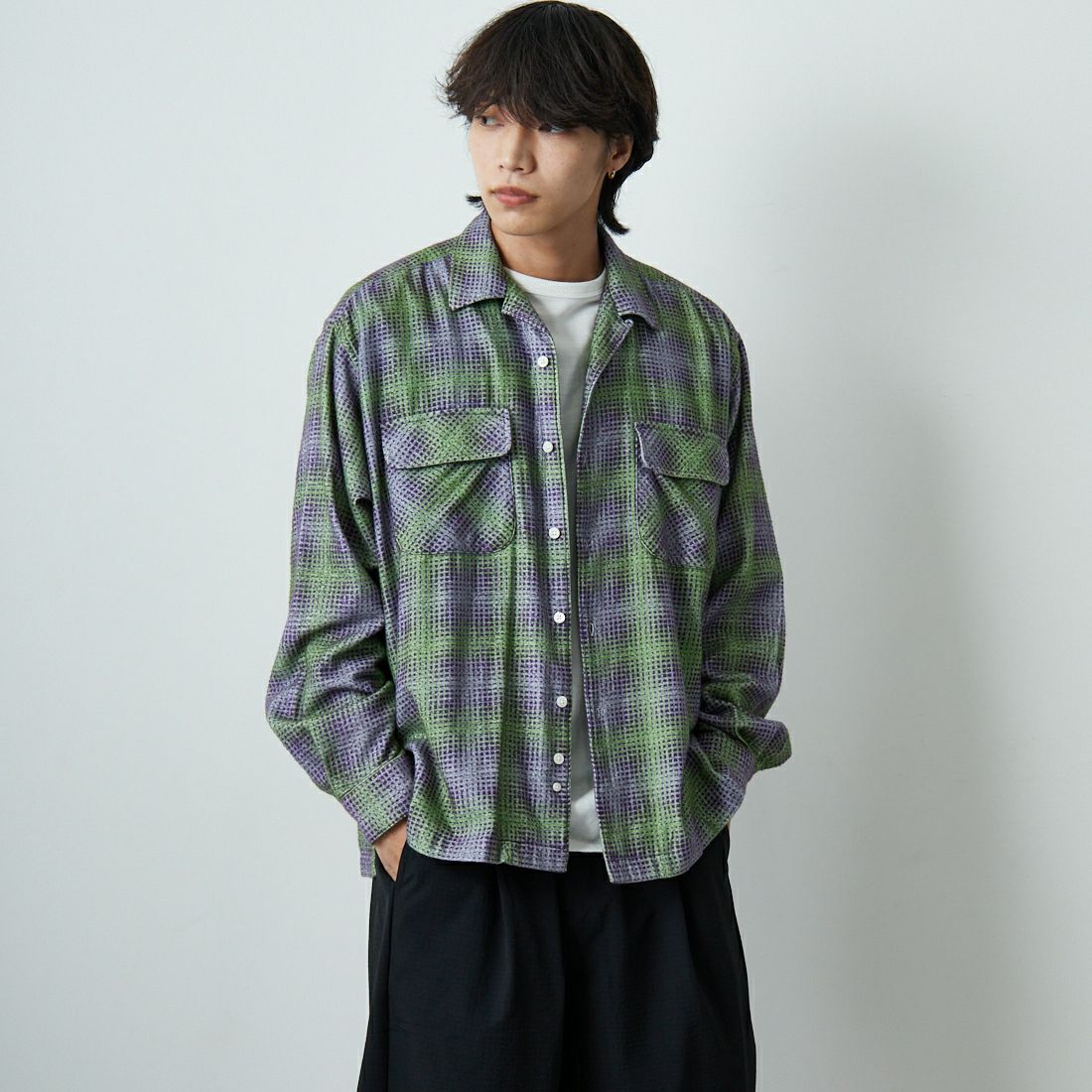 GRN/PPL&&モデル身長：179cm 着用サイズ：L&&