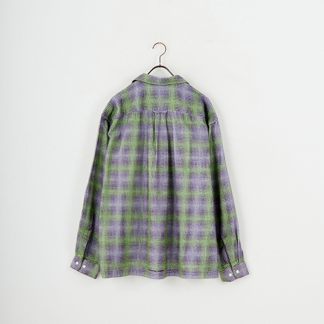 SEDAN ALL-PURPOSE [セダン オールパーパス] プリンテッドプレイドフランネル オープンカラーシャツ [SD25F-SH02] GRN/PPL